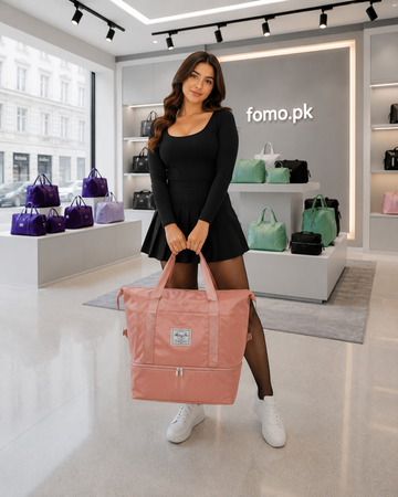 Fomo Premium Large Capacity Non-Foldable Travel Carry Bag - Dark Salmon 💦