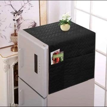 Quilted Fridge Top Cover Black