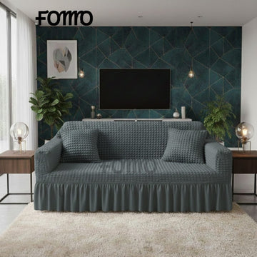 Fluffy Bubble Fabric Sofa Cover - Grey