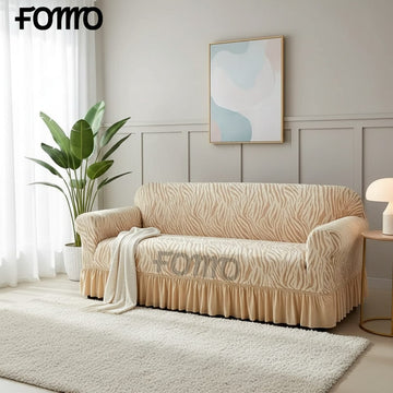 Zebra Velvet Sofa Covers - Golden