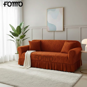 Zebra Velvet Sofa Covers - Copper
