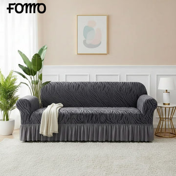 Zebra Velvet Sofa Covers ( Grey)