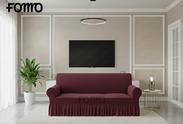 Sofa Cover in Micro Mash Stuff - Maroon
