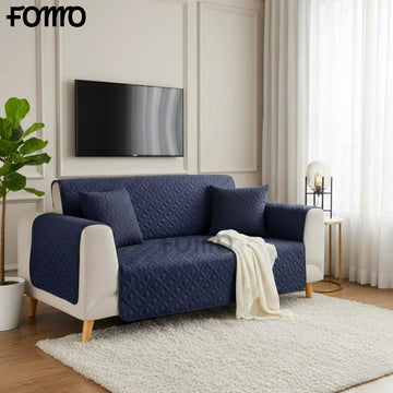 Micro Quilted Sofa Cover - Blue