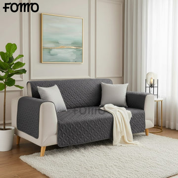 Micro Quilted Sofa Cover - Grey