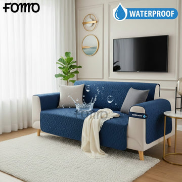 Water Proof Quilted Sofa Cover Micro Color Blue