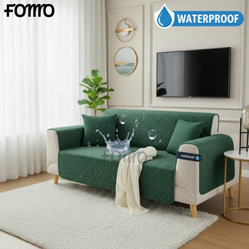 Water Proof Quilted Sofa Cover Micro Color Green