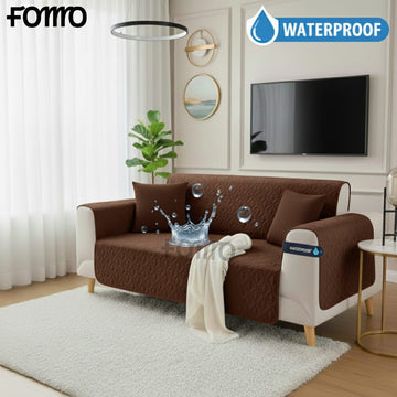 Water Proof Quilted Sofa Cover Micro Color Brown