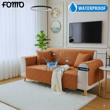 Water Proof Quilted Sofa Cover Micro Color Copper