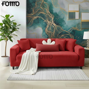 Jacquard Stripe Sofa Cover - Maroon