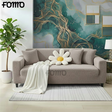 Jacquard Stripe Sofa Cover - Beige