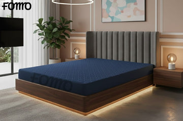 Quilted waterproof Mattress Cover - Navy Blue