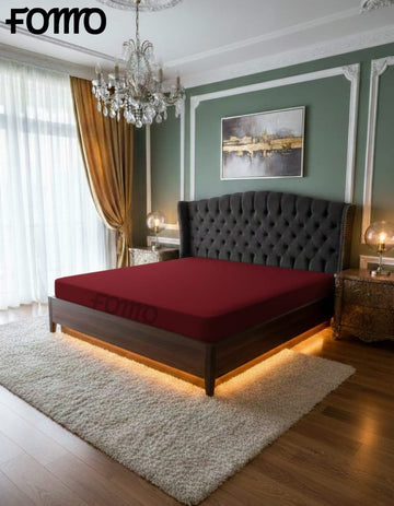 Water Proof Mattress Protector  - Maroon Terry Cotton Stuff