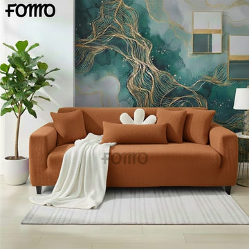 Jacquard Stripe Sofa Cover - Camel