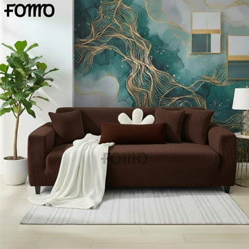 Jacquard Stripe Sofa Cover - Brown