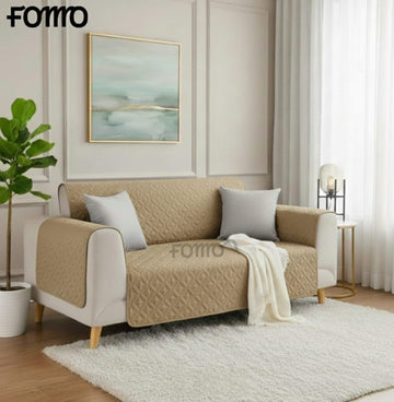 Micro Quilted Sofa Cover - Beige