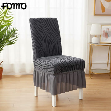 Velvet Zebra Chair Cover - Grey
