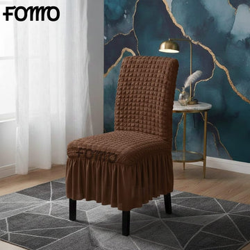 Fluffy Bubble Fabric Chair Cover - Brown