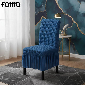 Fluffy Bubble Fabric Chair Cover - blue