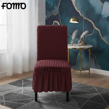 Fluffy Bubble Fabric Chair Cover - Mehroon
