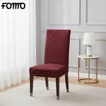 Cotton Quilted Chair Cover - Mehroon