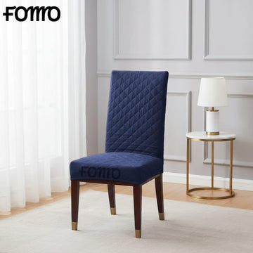 Cotton Quilted Chair Cover - Blue