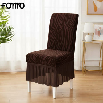 Velvet Zebra Chair Cover - Brown