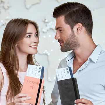 FoMo Leather Travel Passport Holder Wallet RFID Blocking & Travel Wallet.