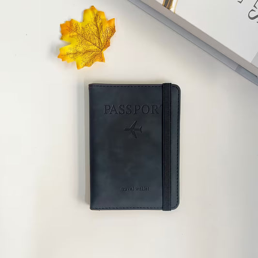 FoMo Leather Travel Passport Holder Wallet RFID Blocking & Travel Wallet.