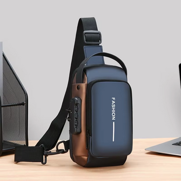 Oxford Crossbody Chest Bag - Stylish Motorcycle Sling with Phone Pocket, Zip Closure for Daily Commute